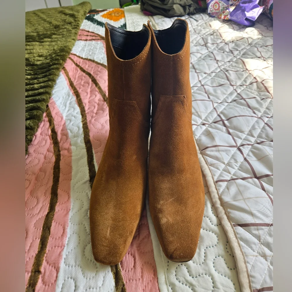 Nordstrom Chestnut Suede Pointed-Toe Ankle Boot - Picture 5 of 8